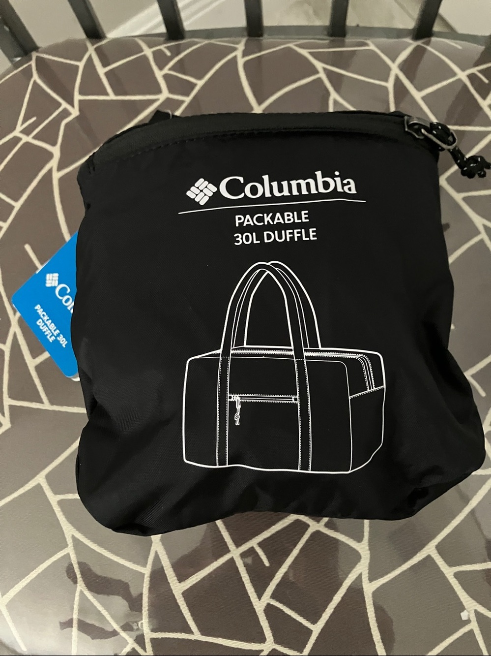 NEW - COLUMBIA Packable 30L Black Duffel Bag